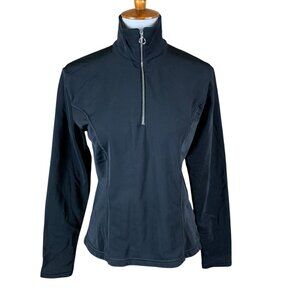 Nils Sportswear Black Quarter Zip Fleece Lined‎ Ski Base Layer Top XL Athleisure